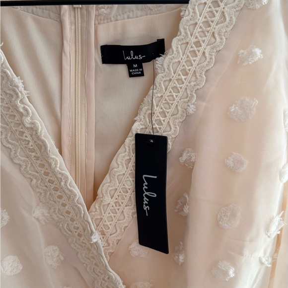 Lulu's Ivory Lace Polka Dot Dress - Picture 3 of 3